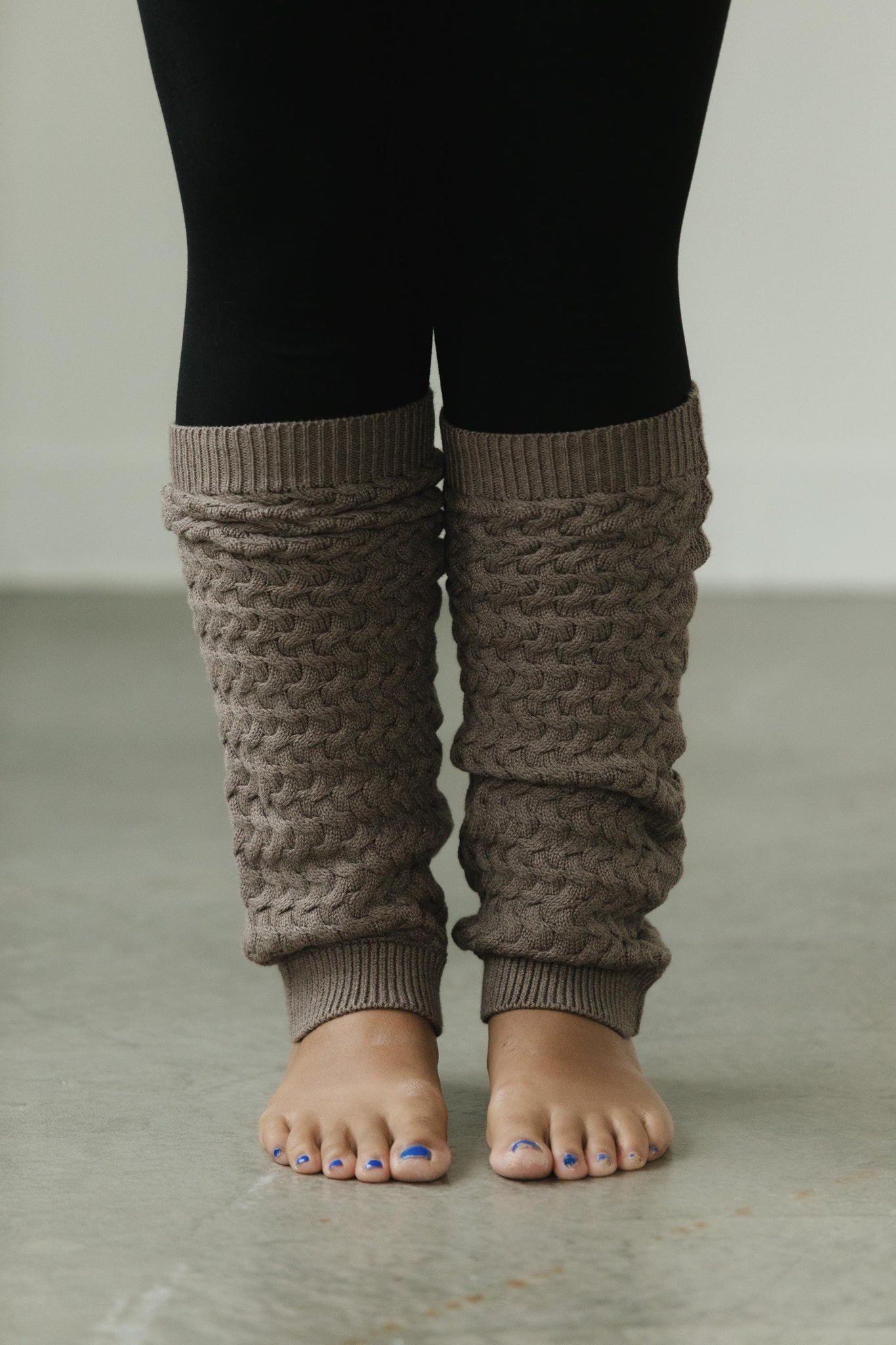 Basketweave Leg Warmers - Organic cotton chunky textured earthy colors