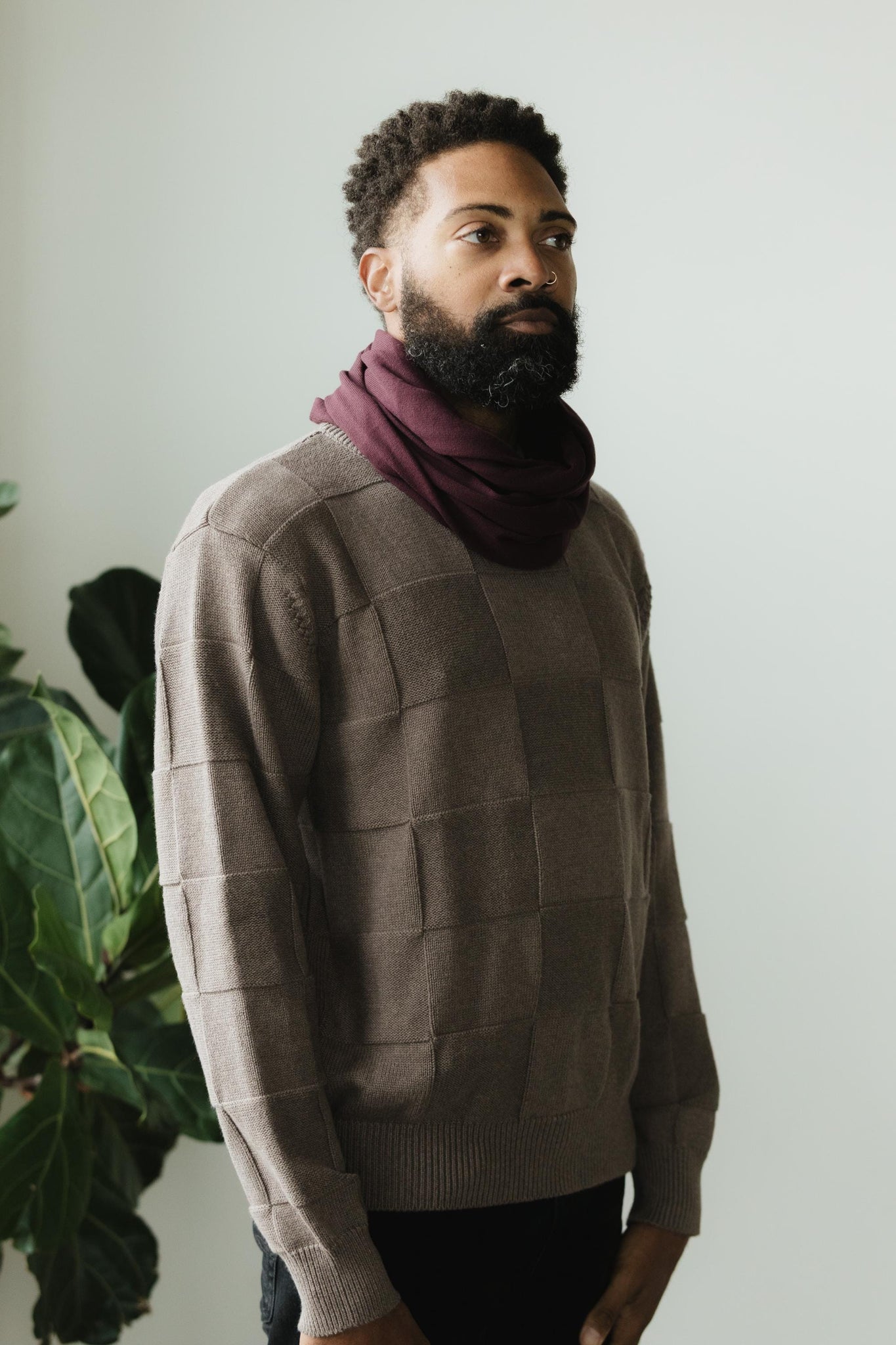 Infinity Scarf - organic cotton knit muffler - natural fiber soft neck warmer