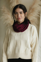 Infinity Scarf - organic cotton knit muffler - natural fiber soft neck warmer