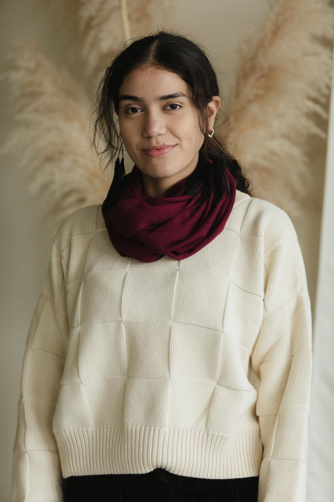 Infinity Scarf - organic cotton knit muffler - natural fiber soft neck warmer