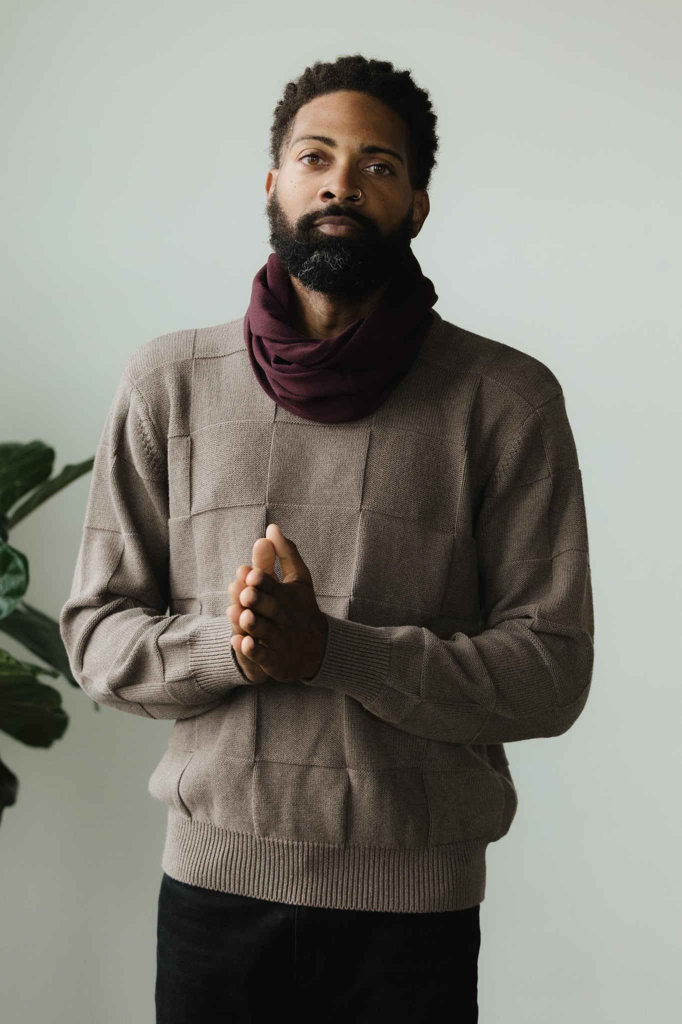 Infinity Scarf - organic cotton knit muffler - natural fiber soft neck warmer