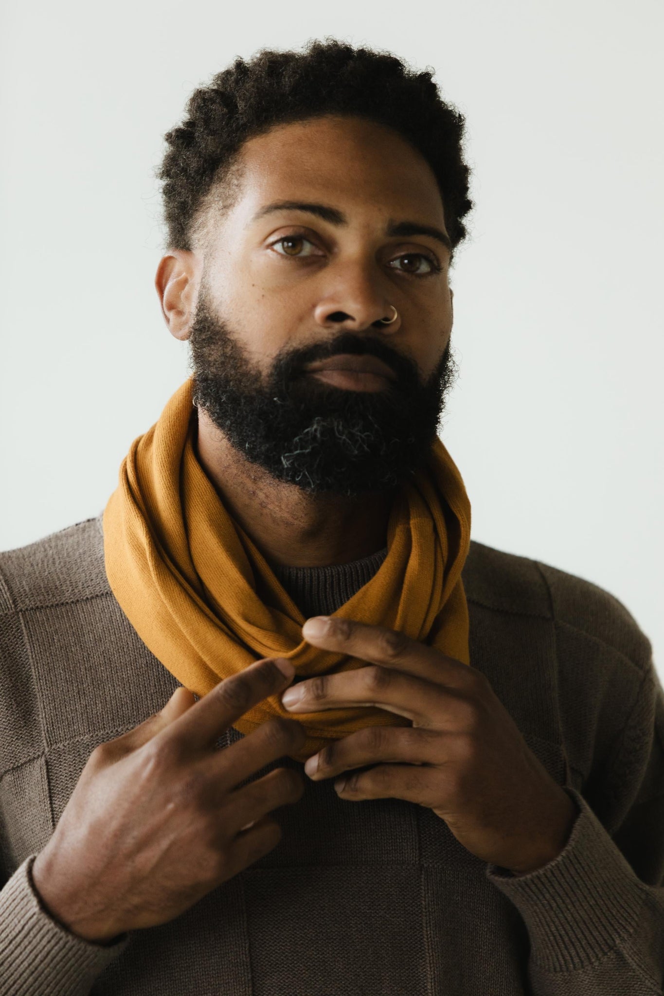 Infinity Scarf - organic cotton knit muffler - natural fiber soft neck warmer