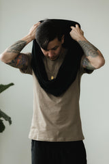 Infinity Scarf - organic cotton knit muffler - natural fiber soft neck warmer