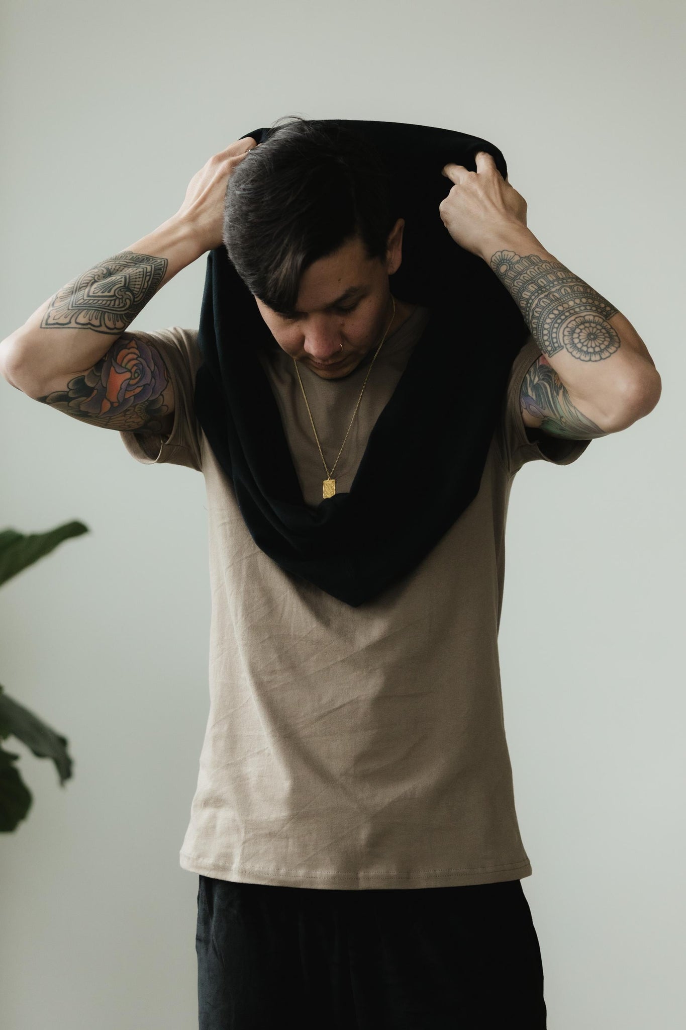 Infinity Scarf - organic cotton knit muffler - natural fiber soft neck warmer