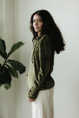 Velvet Hoodie - hooded sweatshirt with high neck made from our organic cotton velvet blend