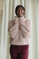 Itim Sweater - Mixed color organic cotton crew neck sweater - stripes of color