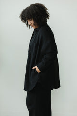 Corduroy Shaket - Organic cotton button down shirt jacket - knit corduroy