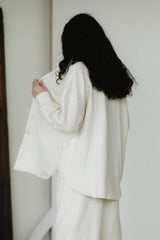 Corduroy Shaket - Organic cotton button down shirt jacket - knit corduroy