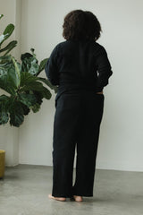 Zsuzsi Pants - Corduroy Wide leg organic cotton pants with elastic waist drawstring and pockets