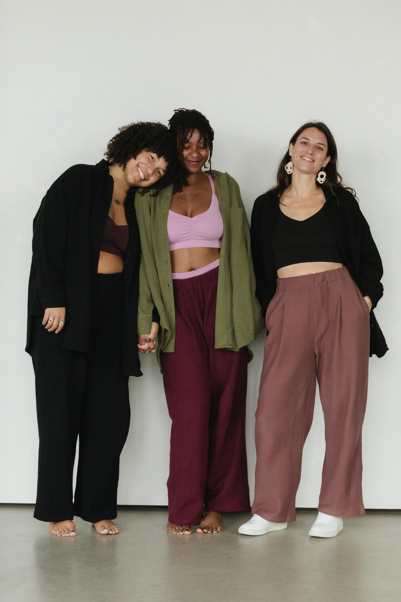 Zsuzsi Pants - Corduroy Wide leg organic cotton pants with elastic waist drawstring and pockets