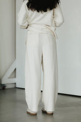 Zsuzsi Pants - Corduroy Wide leg organic cotton pants with elastic waist drawstring and pockets