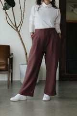 Zsuzsi Pants - Corduroy Wide leg organic cotton pants with elastic waist drawstring and pockets