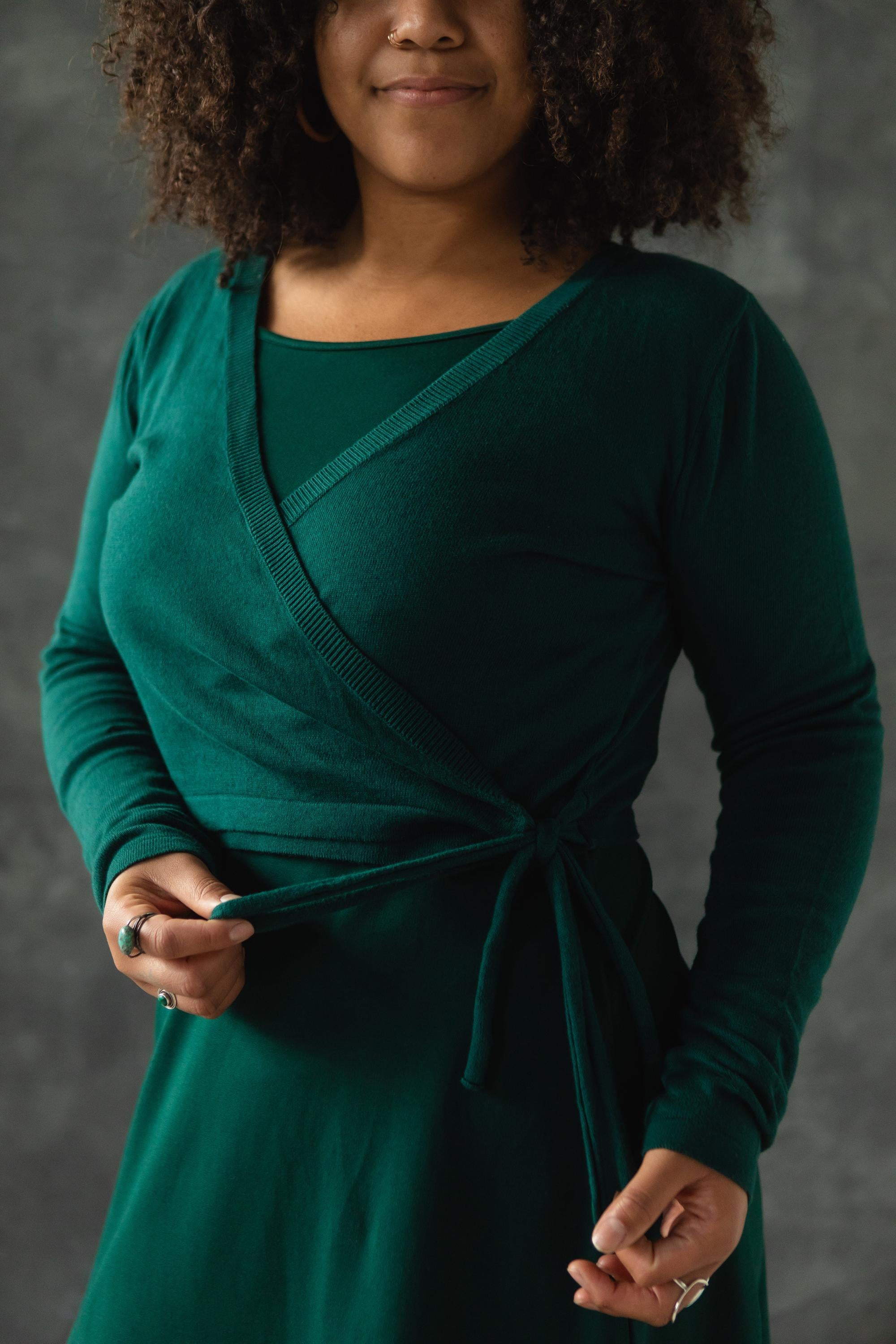 Colibr Wrap Sweater - organic cotton wrap lightweight wrap around swe   Una Pluma