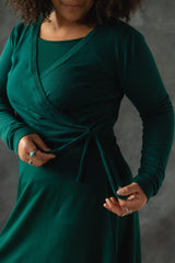 Colibrí Wrap Sweater - organic cotton wrap lightweight wrap around sweater - tie around full sleeve v neck sweater