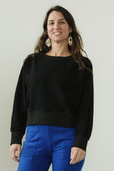 Asana Top - Relaxed dolman sweatshirt made from soft organic cotton knit corduroy material