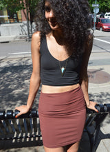 Convertible mini skirt/dress- organic cotton mini skirt- roll over mini skirt