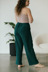 Zsuzsi Pants - Corduroy Wide leg organic cotton pants with elastic waist drawstring and pockets