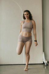 Racer Back Vinyasa Top - Reversible Crop top with high neckline