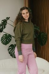 Estrella Hoodie - organic cotton cropped hooded sweatshirt