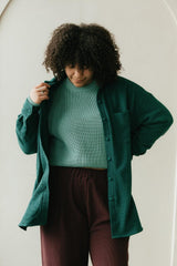 Corduroy Shaket - Organic cotton button down shirt jacket - knit corduroy