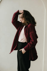 Corduroy Shaket - Organic cotton button down shirt jacket - knit corduroy