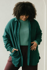 Corduroy Shaket - Organic cotton button down shirt jacket - knit corduroy