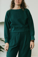 Asana Top - Relaxed dolman sweatshirt made from soft organic cotton knit corduroy material