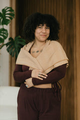Hygge - organic cotton super soft cozy sweater knit - shawl - wrap - blanket - coverall