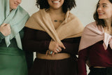 Hygge - organic cotton super soft cozy sweater knit - shawl - wrap - blanket - coverall