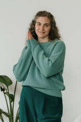 La Mágica Sweater - one hundred percent organic cotton one size fits so many round neck full sleeve sweater in earthy colors