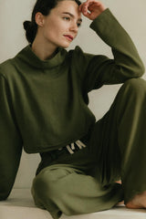 Acacia Crop Top - High Neck Crop Top Made from 100% Organic Cotton Knit Corduroy
