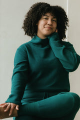 Acacia Crop Top - High Neck Crop Top Made from 100% Organic Cotton Knit Corduroy