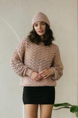 Itim Sweater - Mixed color organic cotton crew neck sweater - stripes of color