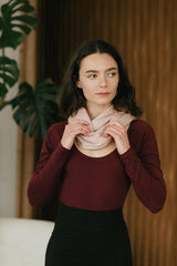 Infinity Scarf - organic cotton knit muffler - natural fiber soft neck warmer