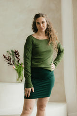 Convertible mini skirt/dress- organic cotton mini skirt- roll over mini skirt