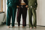 Zsuzsi Pants - Corduroy Wide leg organic cotton pants with elastic waist drawstring and pockets