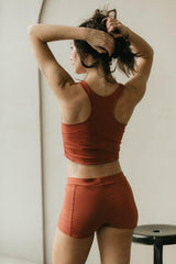 Racer Back Vinyasa Top - Reversible Crop top with high neckline