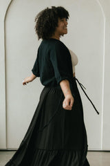 Rosita Wrap - Cropped organic cotton wraparound sweater with ties