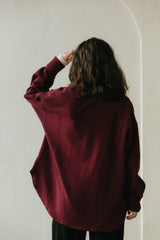 Corduroy Shaket - Organic cotton button down shirt jacket - knit corduroy