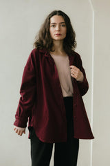 Corduroy Shaket - Organic cotton button down shirt jacket - knit corduroy