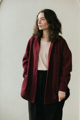 Corduroy Shaket - Organic cotton button down shirt jacket - knit corduroy