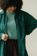 Corduroy Shaket - Organic cotton button down shirt jacket - knit corduroy