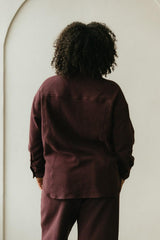 Corduroy Shaket - Organic cotton button down shirt jacket - knit corduroy