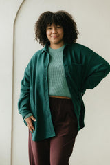 Corduroy Shaket - Organic cotton button down shirt jacket - knit corduroy
