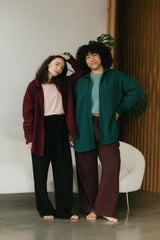 Corduroy Shaket - Organic cotton button down shirt jacket - knit corduroy