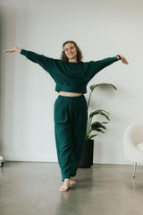 Asana Top - Relaxed dolman sweatshirt made from soft organic cotton knit corduroy material