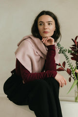 Hygge - organic cotton super soft cozy sweater knit - shawl - wrap - blanket - coverall