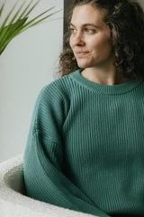 La Mágica Sweater - one hundred percent organic cotton one size fits so many round neck full sleeve sweater in earthy colors