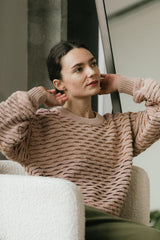 Itim Sweater - Mixed color organic cotton crew neck sweater - stripes of color