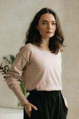 Melange Sweater - 100% organic cotton lightweight round neck sweater